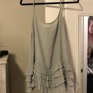 Light blue ruffle tank